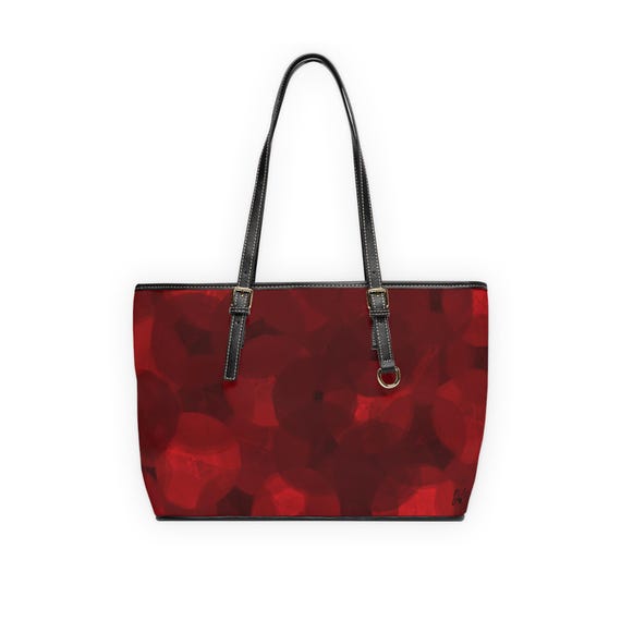 Red Bokeh PU Leather Shoulder Bag