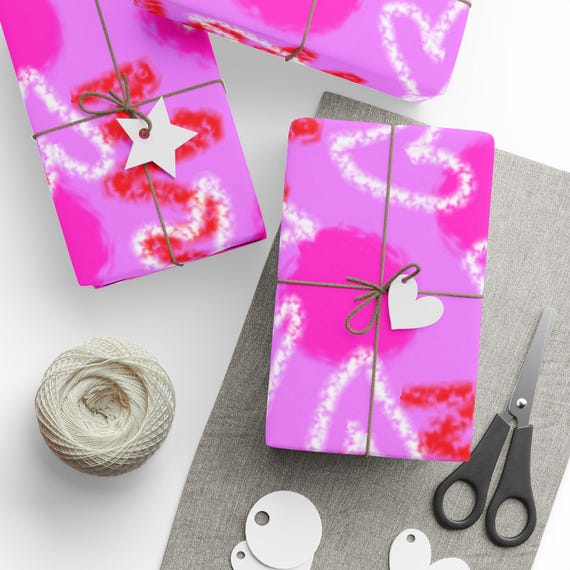 Hearts Pattern Wrapping Paper | Valentine Gift Wrap