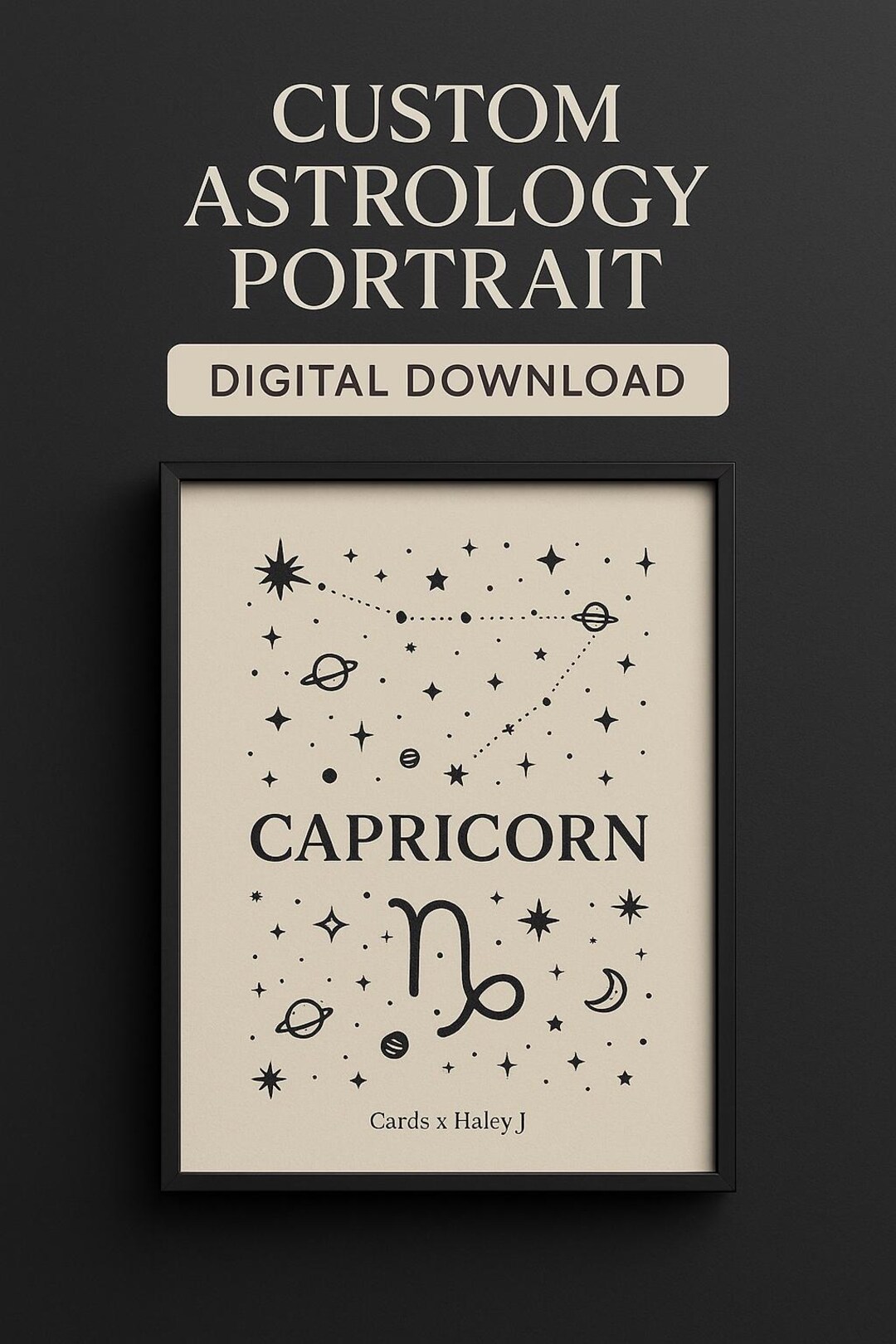 Zodiac Custom Custom Zodiac Portrait | Minimalist Astrology Art (digital Download) - Etsy