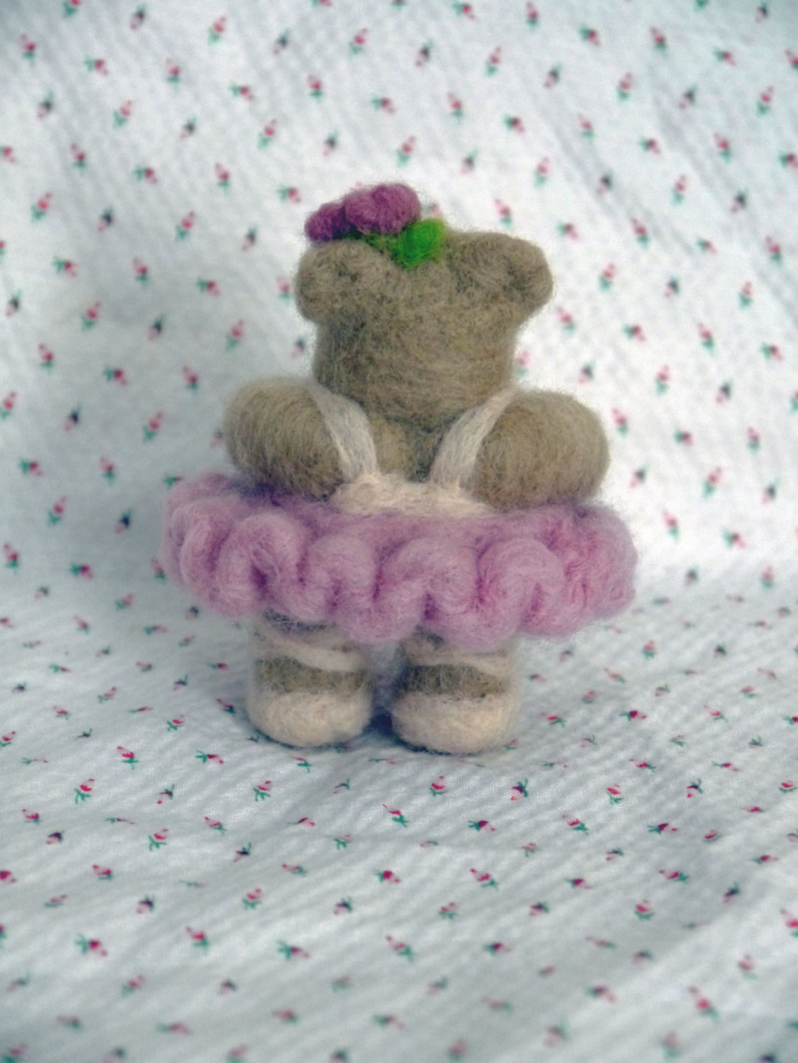 josephine ballerina bear felted figurine, ballet dancer