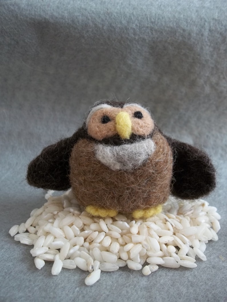 Owen Owl Felted Figurine image 1