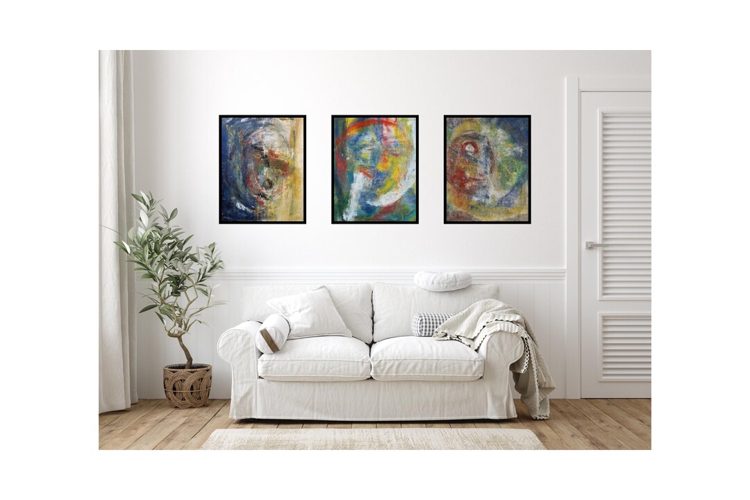 Abstract Wall Art Triptych, Set of 3 Modern Prints, Digital Download ...