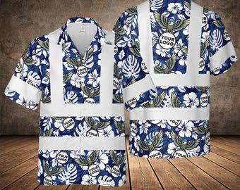 Personalized Blue Collar Eagle Hawaiian Shirt,Blue Collar Worker Aloha Shirt,American Worker Shirt for Men, Patriotic Shirt Fathers Day Gift