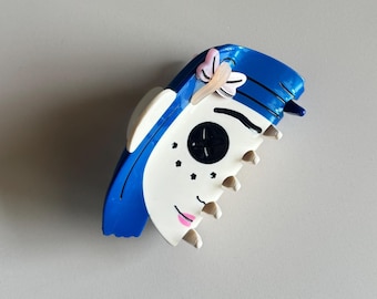 Coraline Button Eyes Doll Hair Claw Clip, Gothic Spooky Accessory