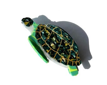 Sea Turtle Hair Claw Clip, Acetate Ocean Accessory, Beach Vacation Style