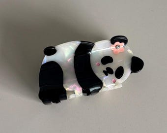 Panda Hair Claw, Acetate Animal Clip, Kawaii Daily Wear Accessories
