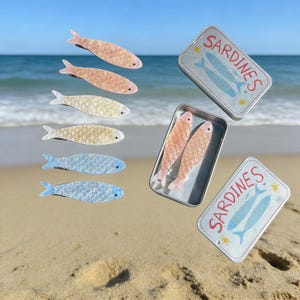 Sardine Fish Hair Clips, Novelty Food Hair Accessories