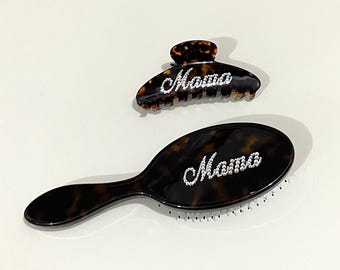 Mama Letter hair Brush Hair Claw Clip,Mom's comb,Mother's Day gift
