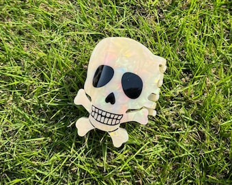 Halloween Skull Hair Claw, Acetate Ghost Hair Clip