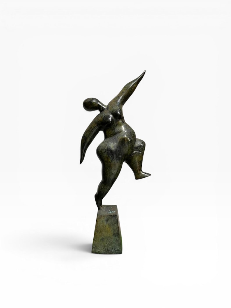 Abstract Bronze Dancing Woman Sculpture, Modern Female Art Statue ...
