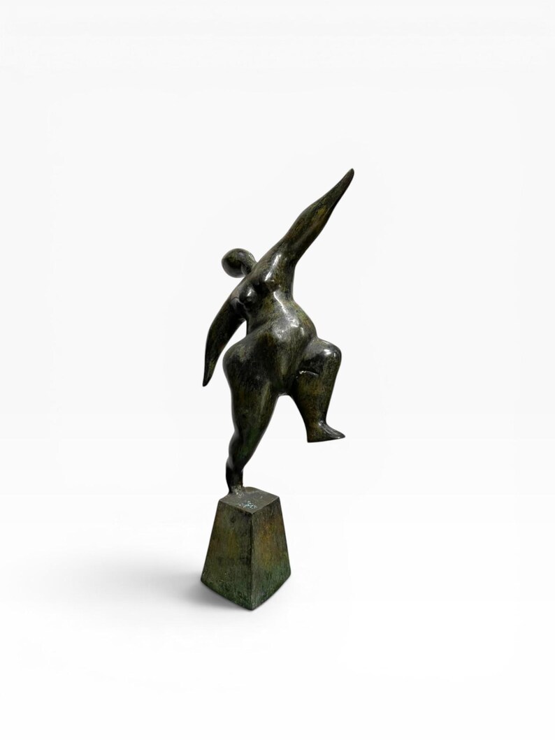 Abstract Bronze Dancing Woman Sculpture, Modern Female Art Statue ...