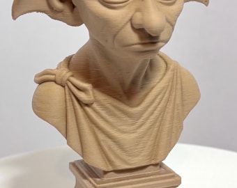 Busto de elfo doméstico – Estatua de fantasía impresa en 3D / Decoración inspirada en magos / Escultura de escritorio para coleccionistas / Sin pintar / Forgeborne