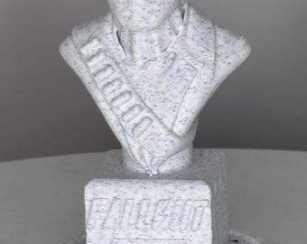 Wasteland The Ghoul Bust — Edición Stone-Speckle • Estatua impresa en 3D inspirada en fans • Decoración de escritorio/estantería