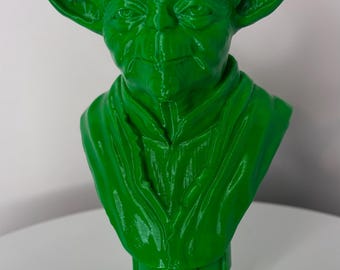 Busto del Mentor Galáctico Sabio: Estatua impresa en 3D inspirada en un fan • Decoración de escritorio/estantería hecha a mano • Verde clásico