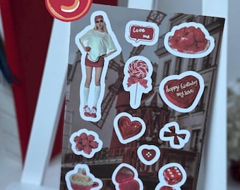 Fashion Girl Sticker Sheet – Journal, Planner, Scrapbooking Decor, Cozy vibe