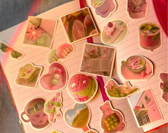 Matcha Stickers – Green Tea, Cozy Drinks, Journaling (10/15/20 pcs Set))