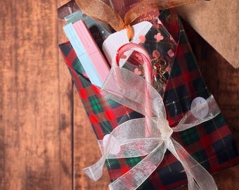 Christmas Stationery Gift Bundle: Santa Notebook, Watercolor Bookmarks, Kawaii Stickers,Pensils, Keychains