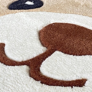Hand Tufted Wool Teddy Bear Rug, Cute Nursery Area Rug for Baby & Kids Room, Soft Handmade Playroom Decor, Cute Teddy Bear kids room rug image 9