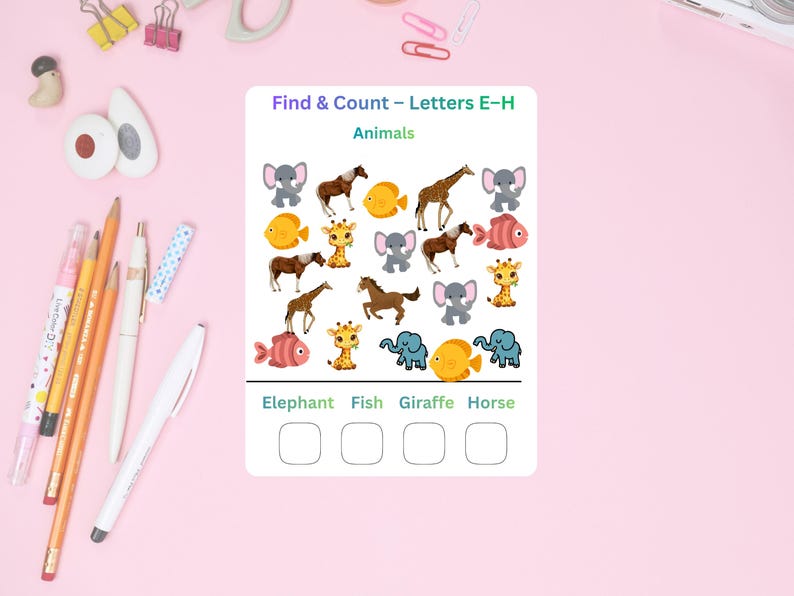 Alphabet Find and Count Printable | Preschool Learning Worksheets | ABC ...