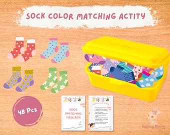 Socken-Matching-Spiel | Druckbare Lernaktivität für die Vorschule (Digitaler Download)