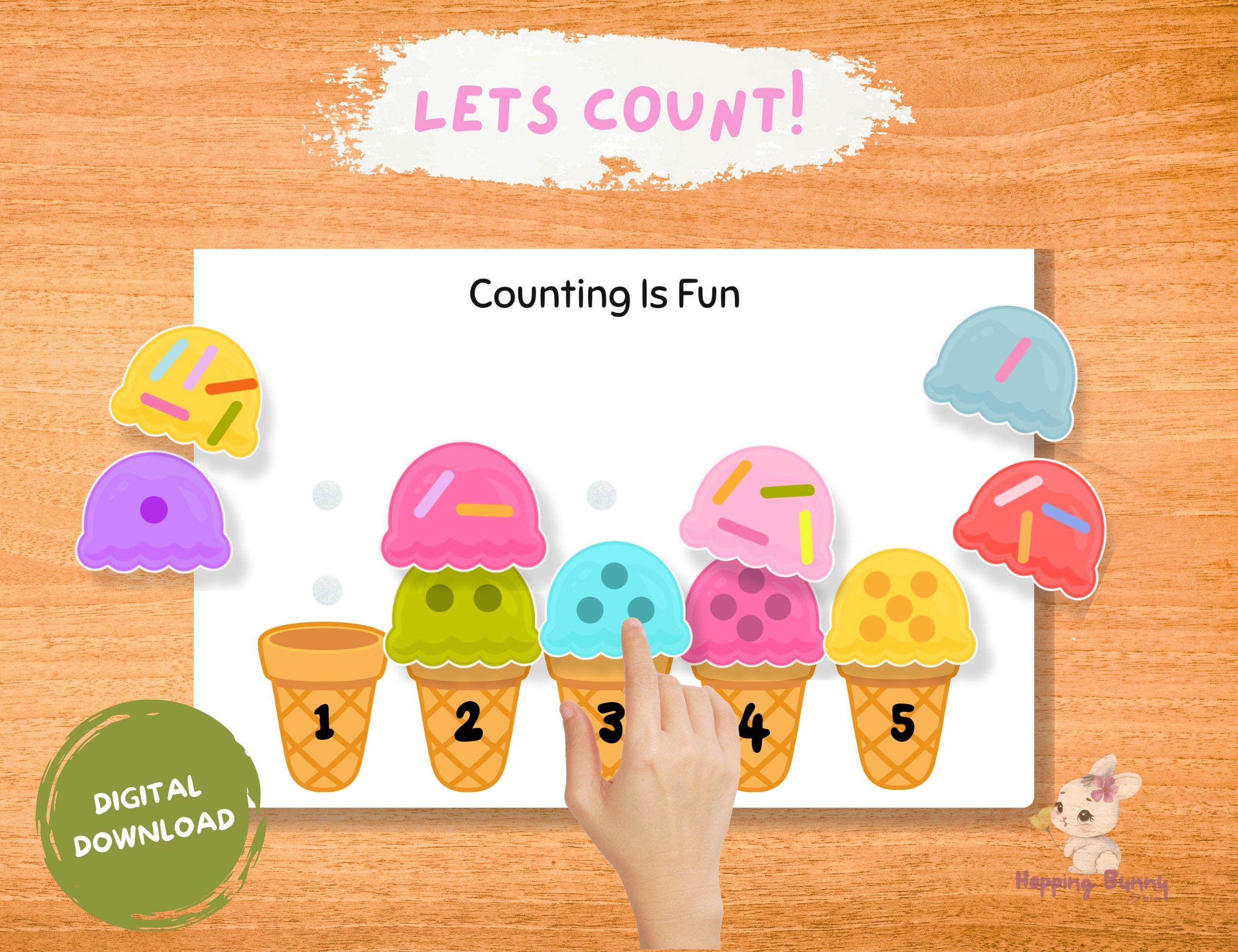 Ice Cream Counting Game | Preschool Number Learning Activity | 1–5 ...