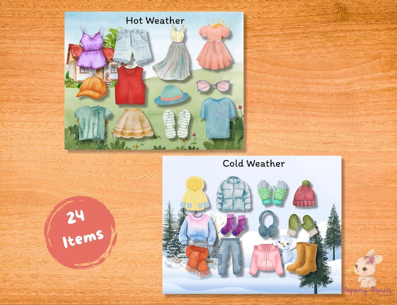 Clothes Sorting Activity • Hot and Cold Weather Activity • Preschool ...