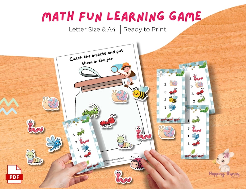 Bug Jar Math Activity, Insect Counting Preschool Worksheet, Montessori ...