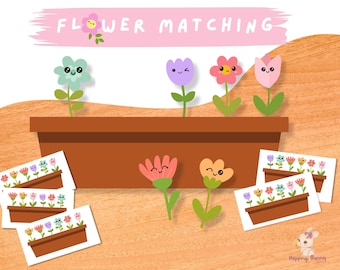 Printable Flower Matching Activity • Montessori Fine Motor Activity • PDF Download
