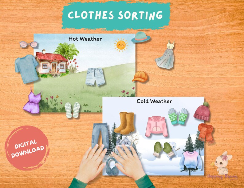 Clothes Sorting Activity • Hot and Cold Weather Activity • Preschool ...