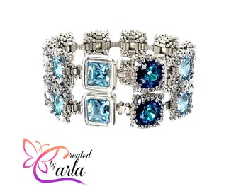 Classic Cupchain Bracelet Kit BLUE MIX Palladium Plated Beading Tutorial