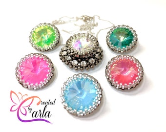 PARTIAL KIT 5 Rivoli Set Rare Ultra Colors 16mm Crystal complements Forever Single Beading Kit