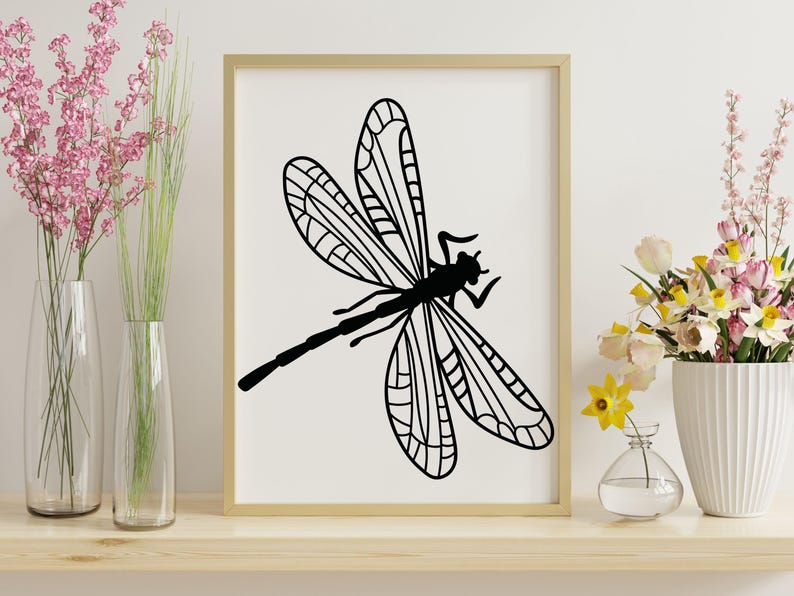 Dragonfly SVG Bundle, Silhouette Clipart, Cut Files (digital Download ...
