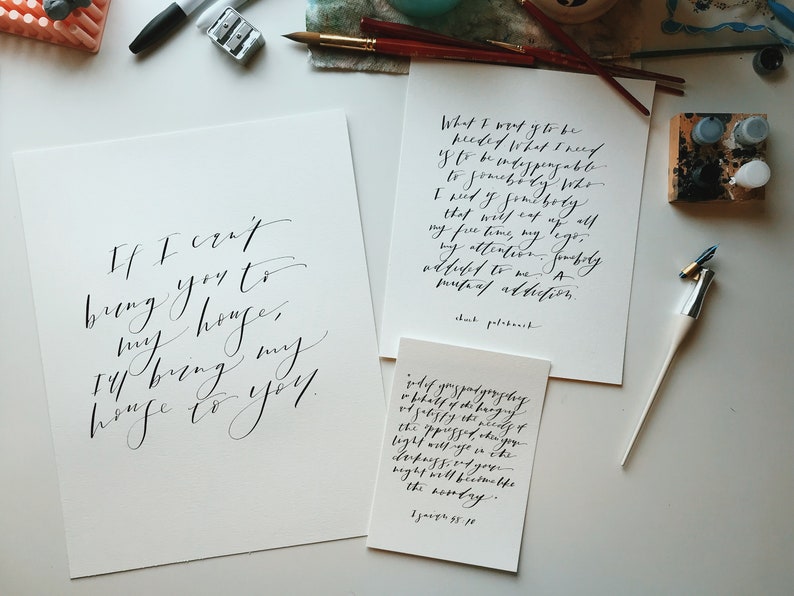 Custom Calligraphy Print // Handwritten // Hand Painted // image 1