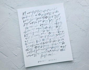 Custom Brush Lettered Print // Hand Painted // Scripture Print // Custom Quote // Lyric Quote // Poetry Quote