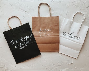 Customized Gift Bags // Custom Calligraphy Gift Bags // Personalized Gift Bags // Custom Calligraphy Bags // Personalized Bags
