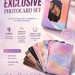 Elements of Seasons fotokortsset | Officiell GMMTV-merchandise | 9 exklusiva PVC-kort med metallisk finish