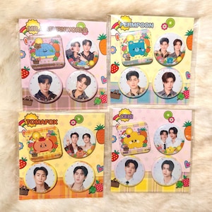 GMMTV Multi-Artist Pin Set | Collectible Kawaii Pins (4 Designs)