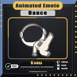 Astronaut Dance Animated Emote – Twitch, Discord, Kick - Space Dance Reaction GIF - Break Dance
