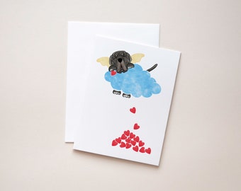 Neapolitan Mastiff "Doggie Heaven" Sympathy Greeting Card - Show your sympathy with this sweet card