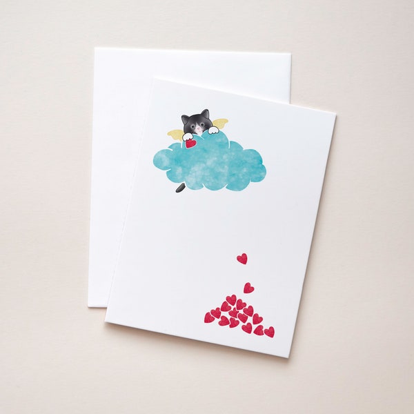 Black Cat with White Nose - Sympathy Greeting Card - Pet, Cat, Loss, Death - Show your sympathy for the loss of a pet with this sweet card.