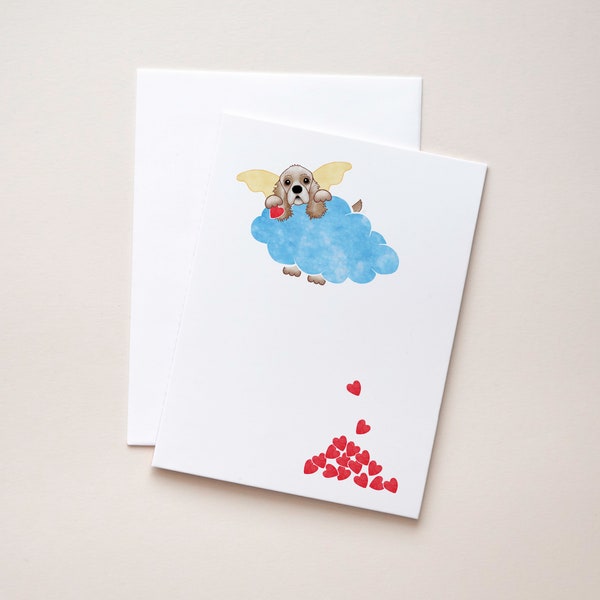 Cocker Spaniel, "Doggie Heaven" Sympathy Greeting Card  - Pet, Dog, Loss, Death - Show your sympathy with this sweet card.