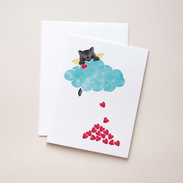 Black Cat - (Three Eye Colors to choose from) Sympathy Greeting Card - Cat, Loss, Death - Show your sympathy with this sweet card.