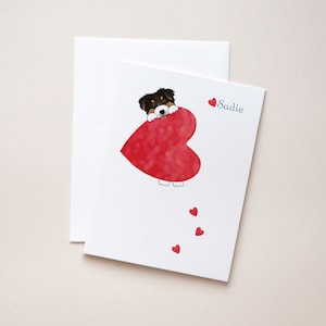 Personalized Australian Shepherd: Heart, Love, Greeting Card, Wildflower Seed Paper Hearts included