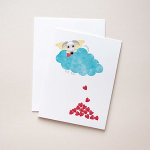 White Greyhound Dog &quot;Doggie Heaven&quot; Sympathy Greeting Card - Pet, Dog, Loss, Death - Show your sympathy with this card