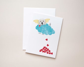 Great Pyrenees "Doggie Heaven" Sympathy Greeting Card - Pet, Dog, Loss, Death - Show your sympathy with this sweet card.