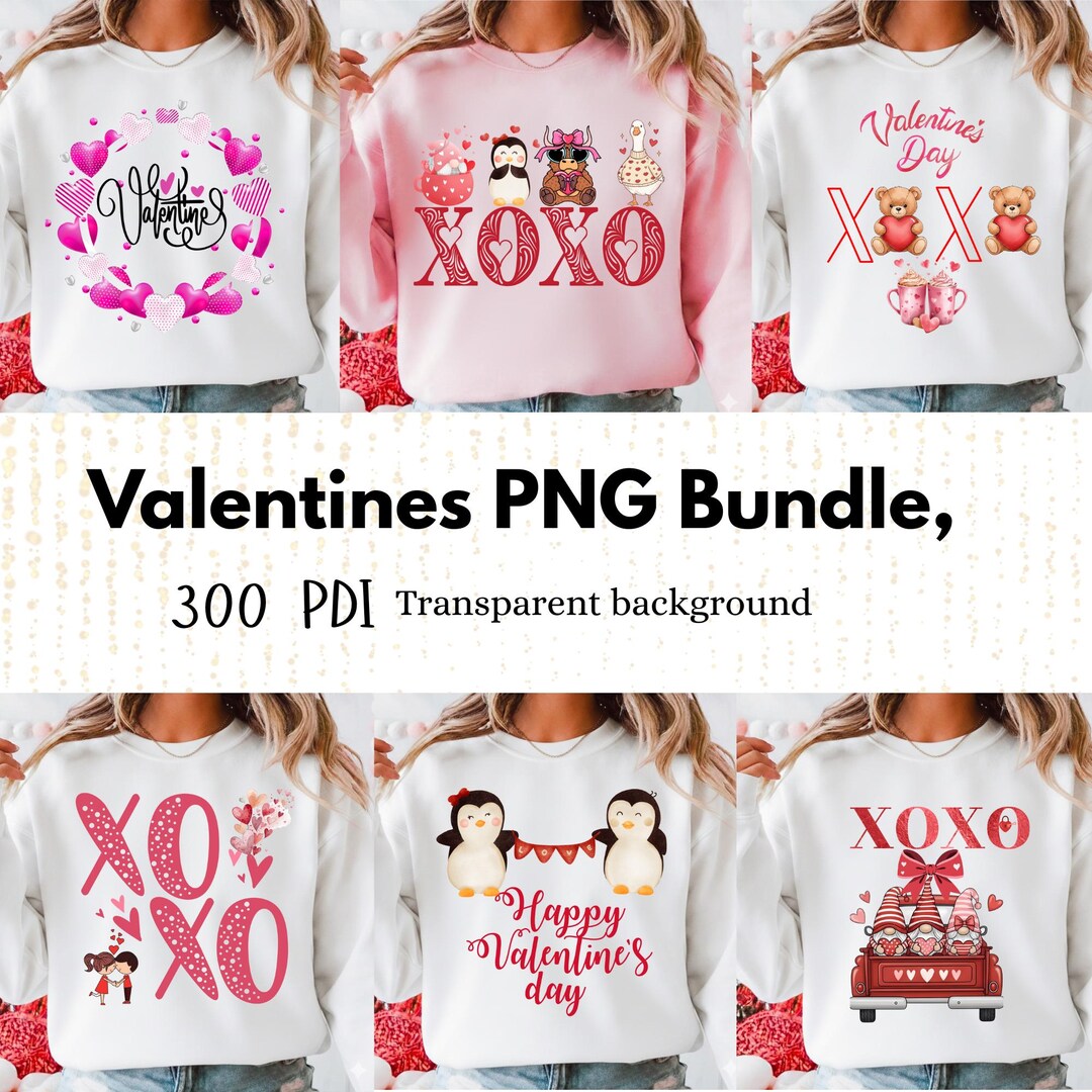 XOXO Valentine PNG & SVG Bundle - Faux Crochet Hearts Clipart for ...