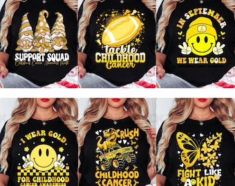 Designs Childhood Cancer Png, In September We Wear Gold Png, Childhood Cancer Awareness Png, Gold Ribbon Png, Childhood Cancer Digital