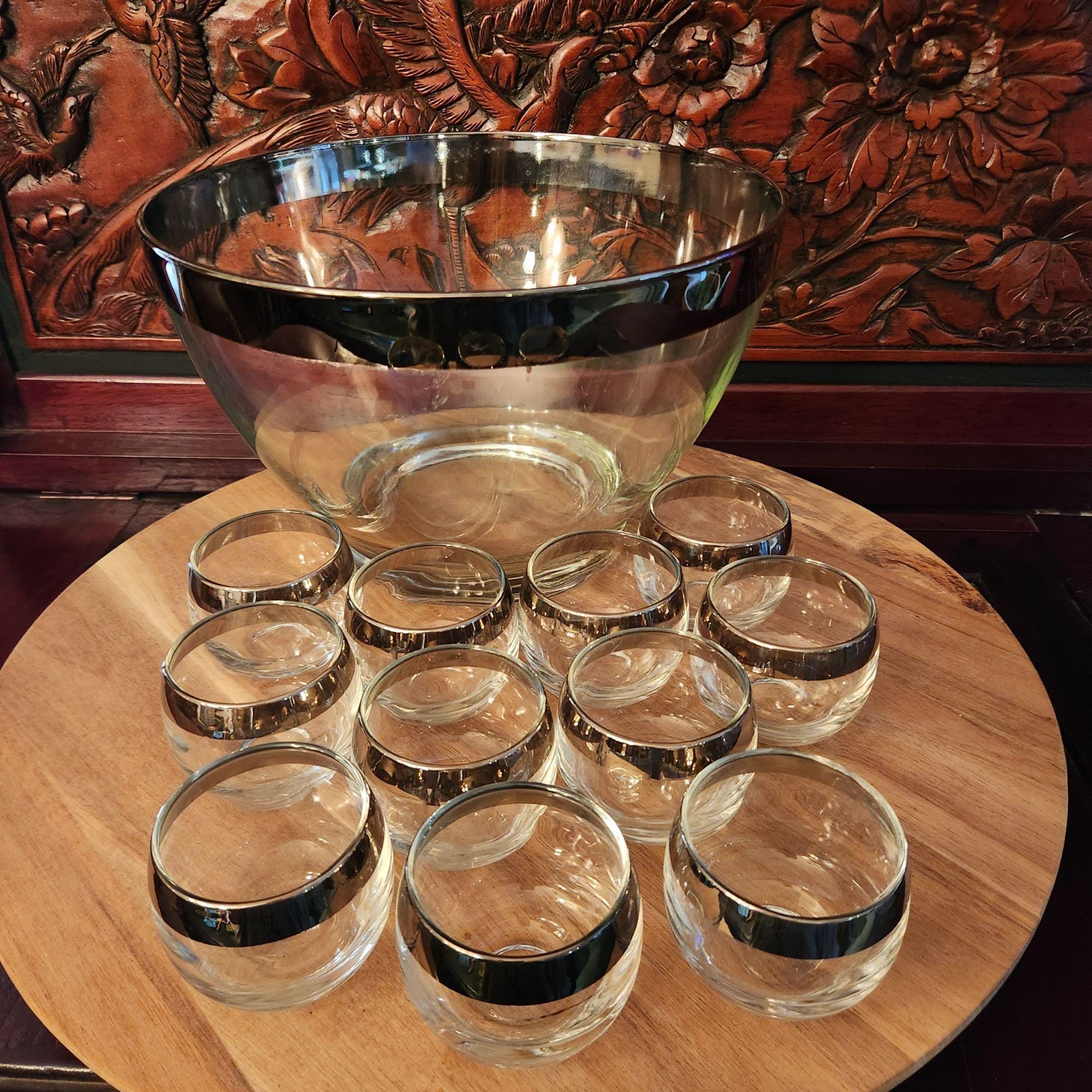 Antique Glass Punch Bowls - Etsy