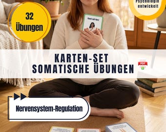 Set di schede per esercizi somatici I: Regolazione del sistema nervoso e allenamento del nervo vago, Gestione dello stress, Download digitale A4