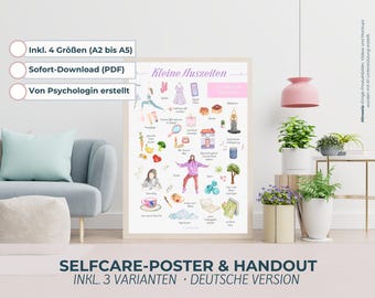 Self-care Poster Psychology German, Self-care, Mental Health Decor, Psychology Poster, Printable Wellness Art, Mindfulness Gift